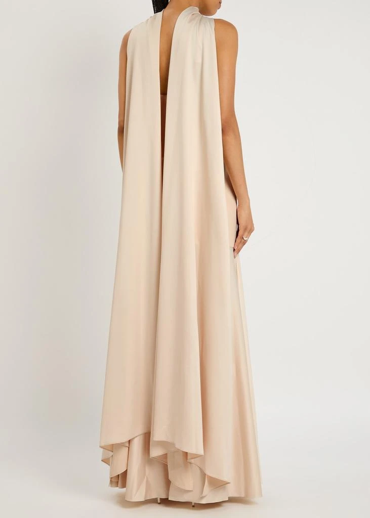 SOLACE LONDON Cece draped satin and crepe maxi dress 3