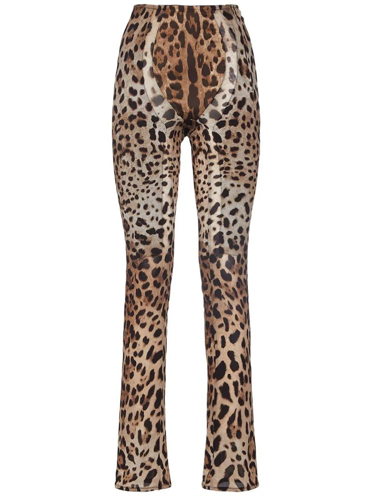 Dolce & Gabbana Leopard Print Stretch Straight Pants 1