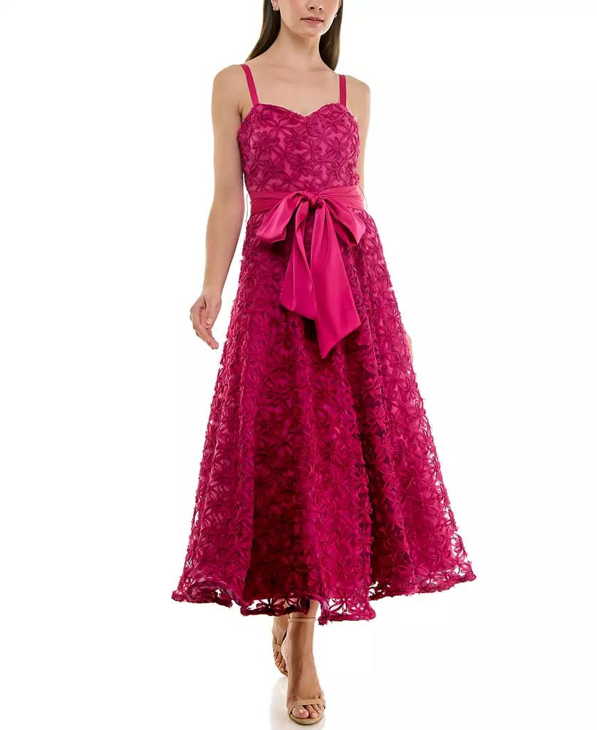 Taylor Women's Chiffon Ribbon Sweetheart A-Line Dress