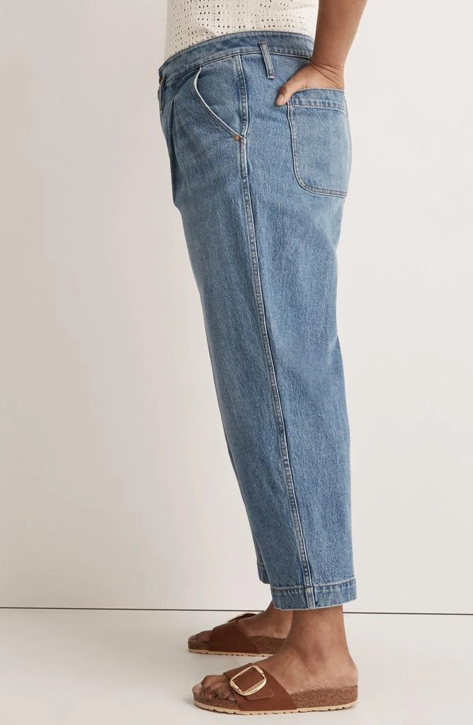 Madewell The Perfect Vintage Pleated High Waist Crop Wide Leg Jeans 8