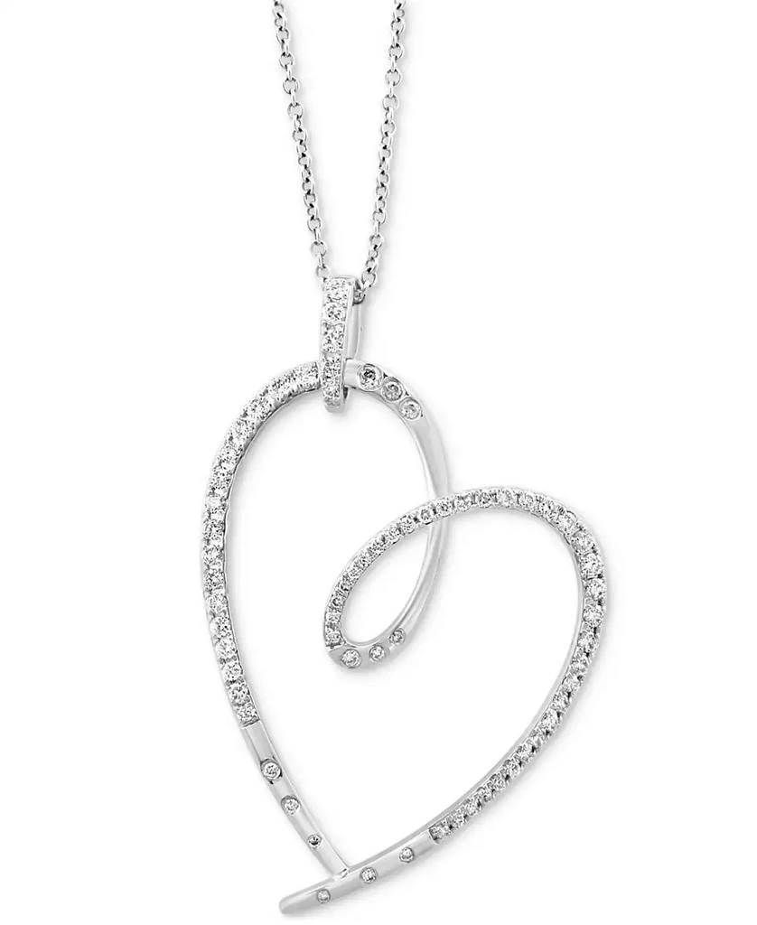 Effy EFFY® Diamond Open Heart 18" Pendant Necklace (3/4 ct. t.w.) in 14k White Gold 4