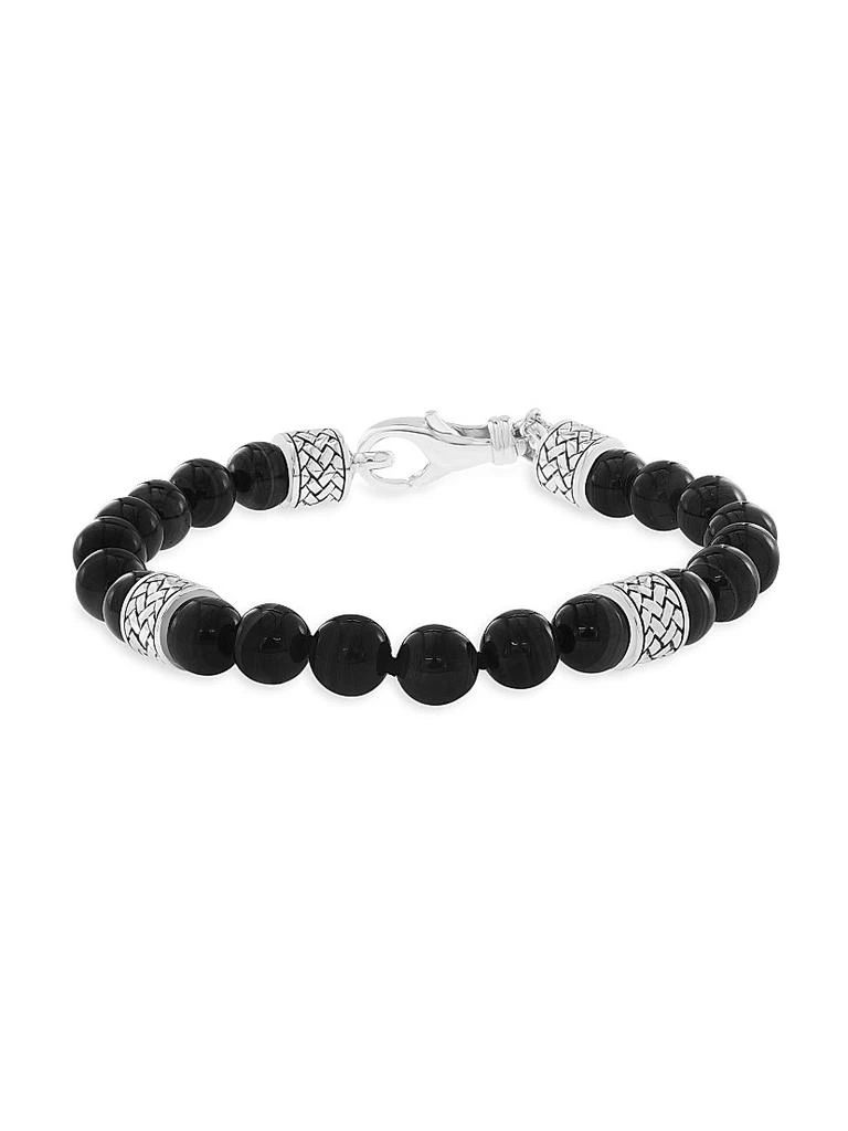 Saks Fifth Avenue Collection Sterling Silver & Black Onyx Beaded Bracelet new arrivals