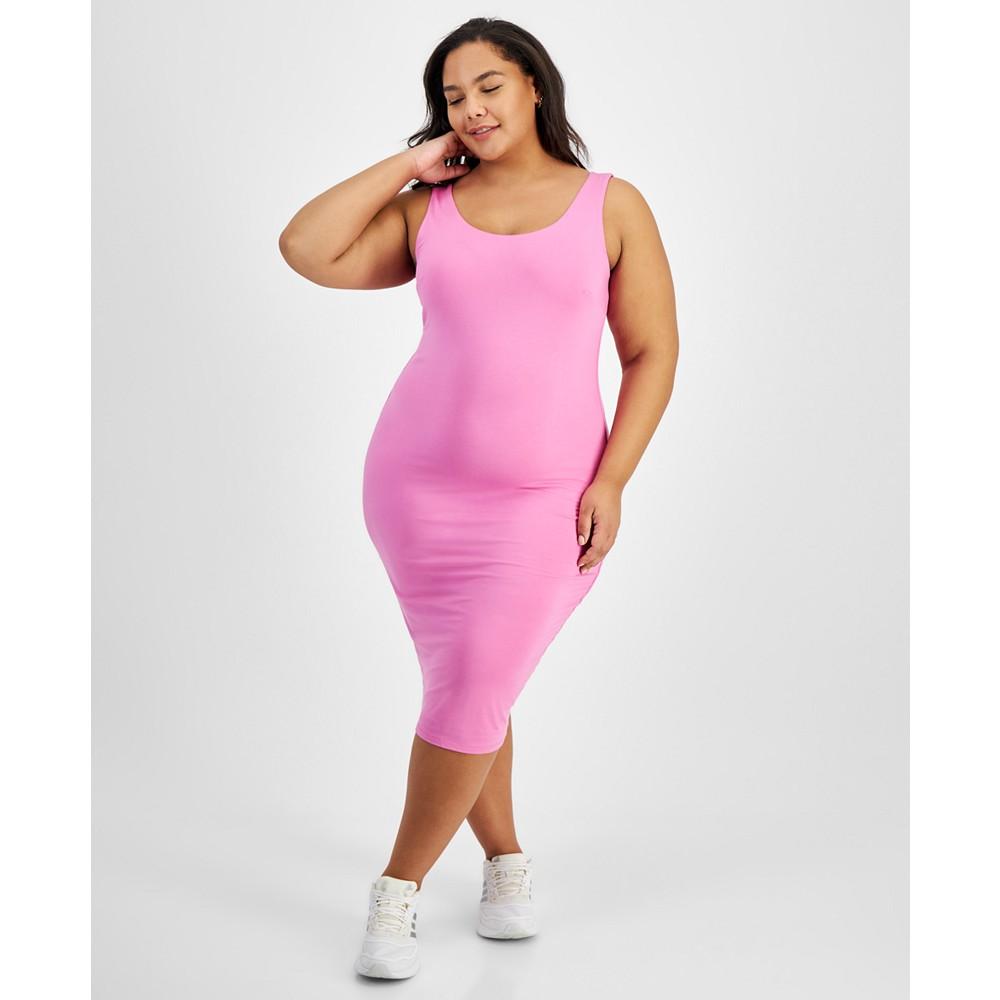 Bar III Trendy Plus Size Sleeveless Bodycon Midi Dress, Created for Macy's