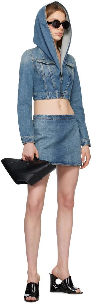 Alaïa Blue Hooded Denim Jacket 4