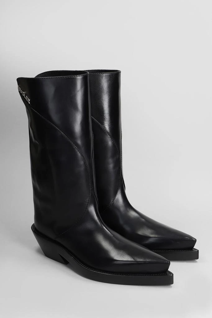 Mugler Santiago Boot High Heels Ankle Boots In Black Leather 2