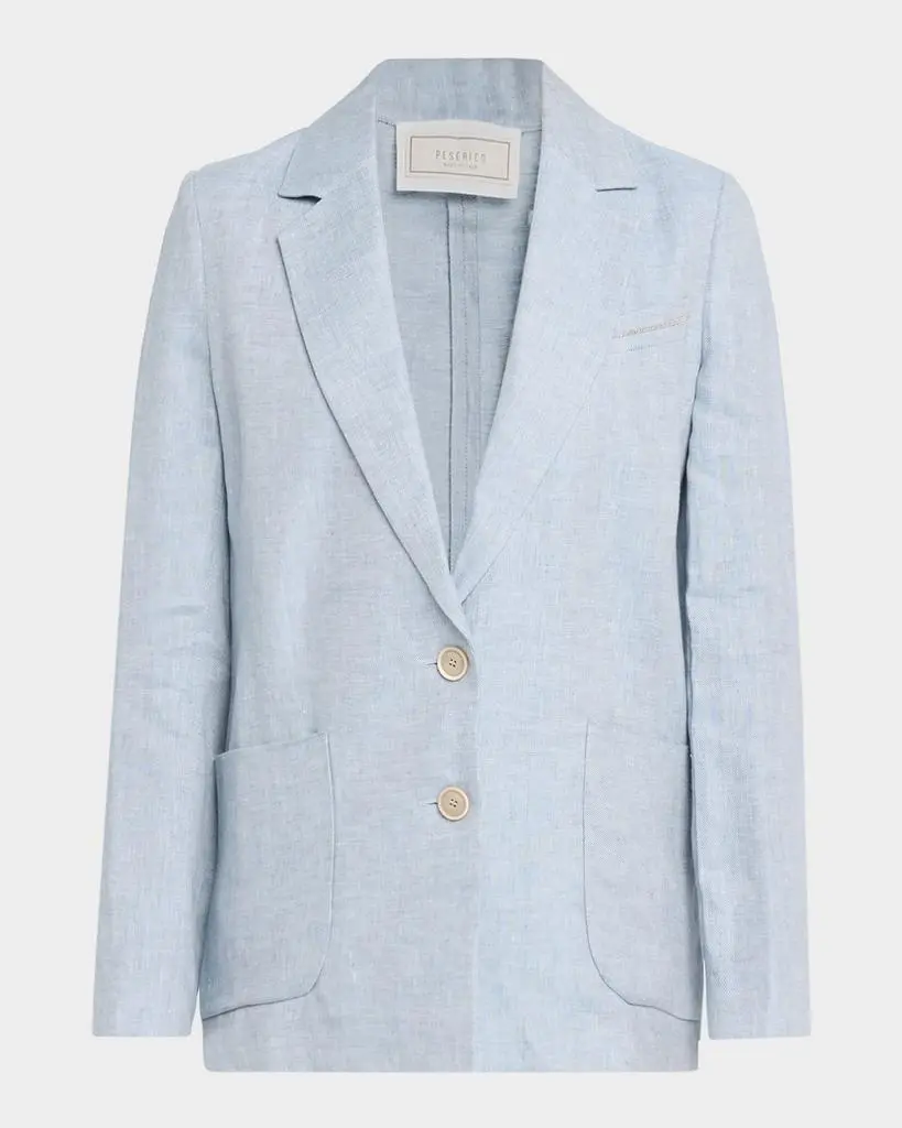 Peserico Single-Breasted Linen Gabardine Blazer
