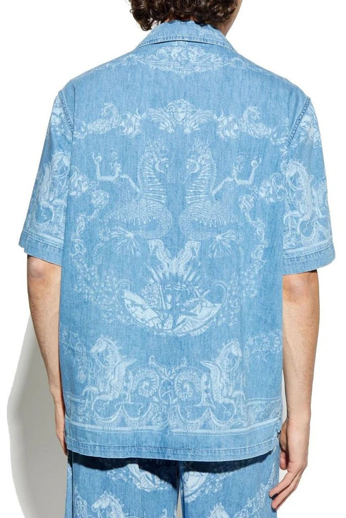 Versace Versace Pattern-Printed Short-Sleeved Denim Shirt 3