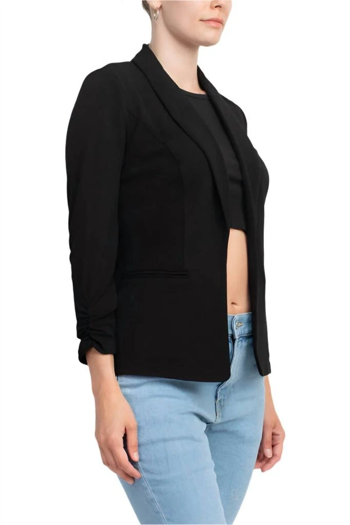 philosophy Shawl Collar Knit Crepe Blazer With Belt Pockets In Black 2