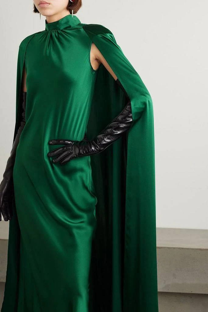 Rodarte Cape-effect appliquéd silk-charmeuse gown 5