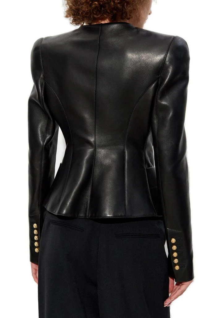 Balmain Balmain Leather Peplum Jacket 3