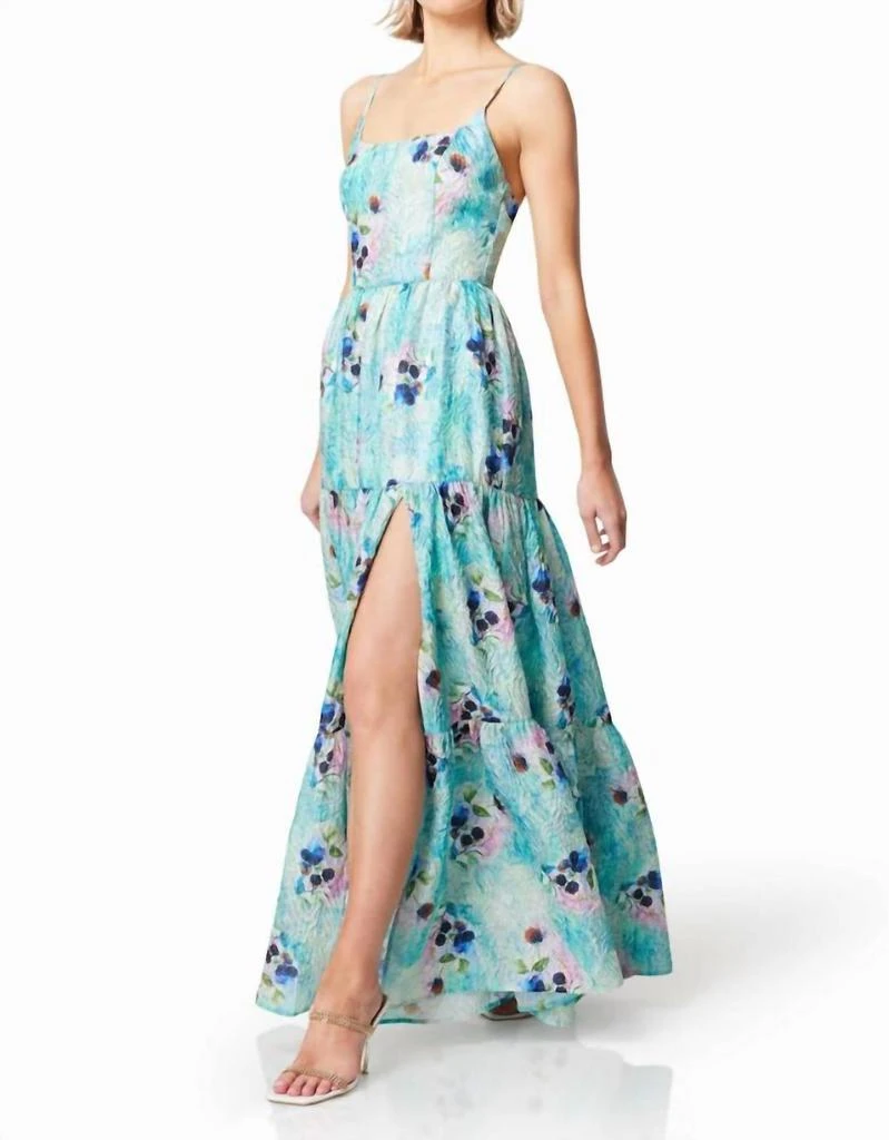 green emerald velvet dress Athea Gown in Floral