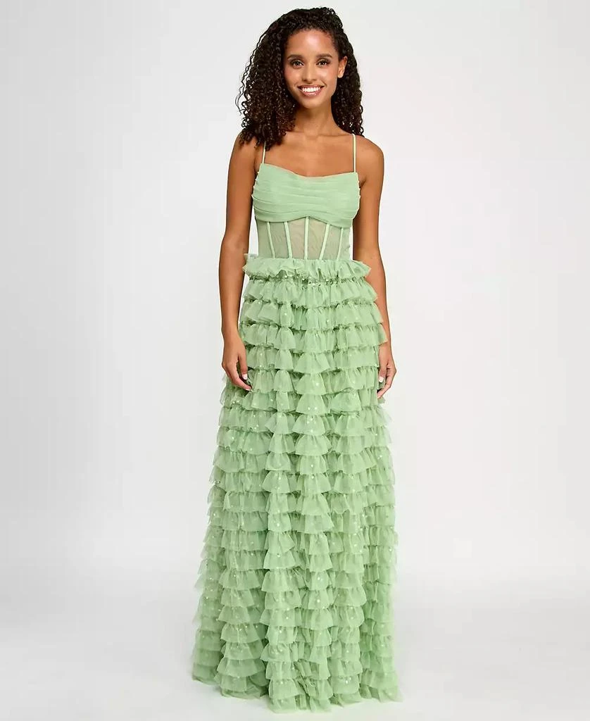 Say Yes Juniors' Ruffled Embellished Corset Gown, Created for Macy's 1