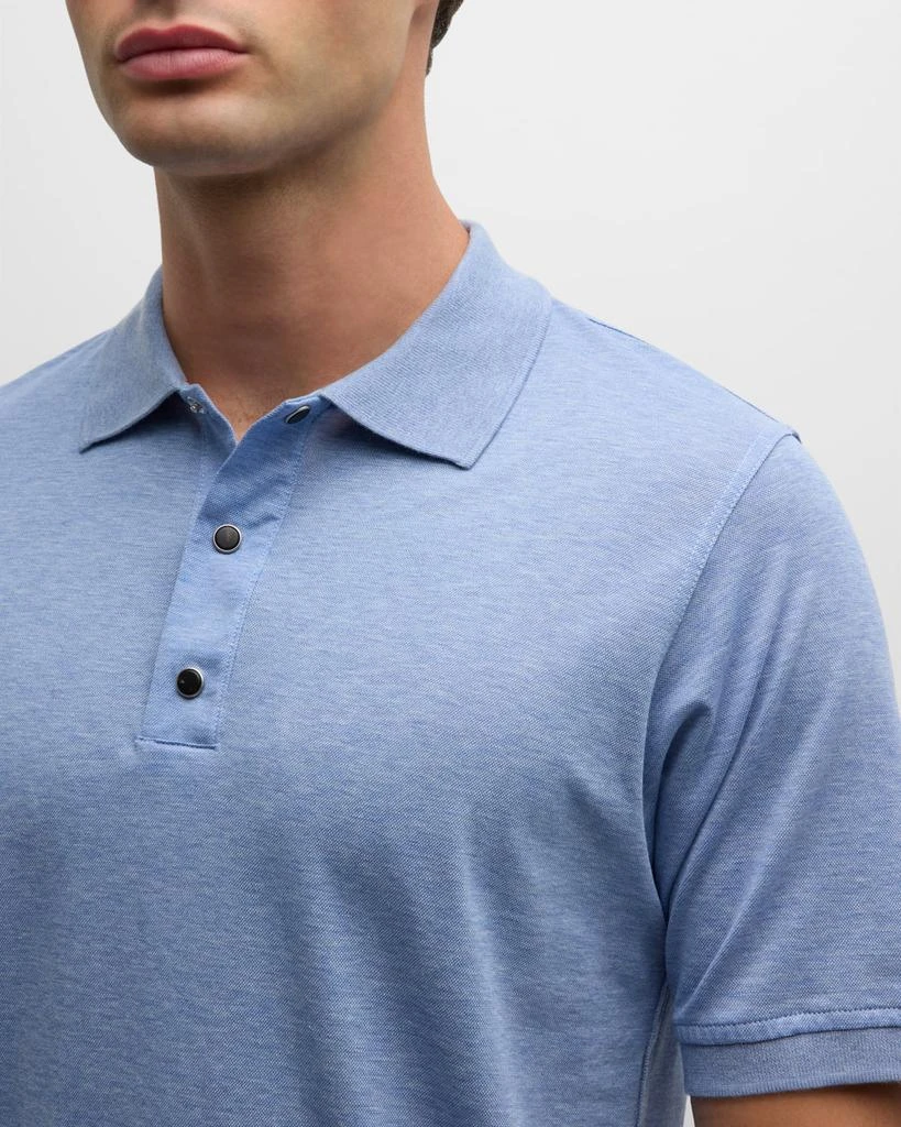 Kiton Men's Heathered Cotton Polo Shirt 7