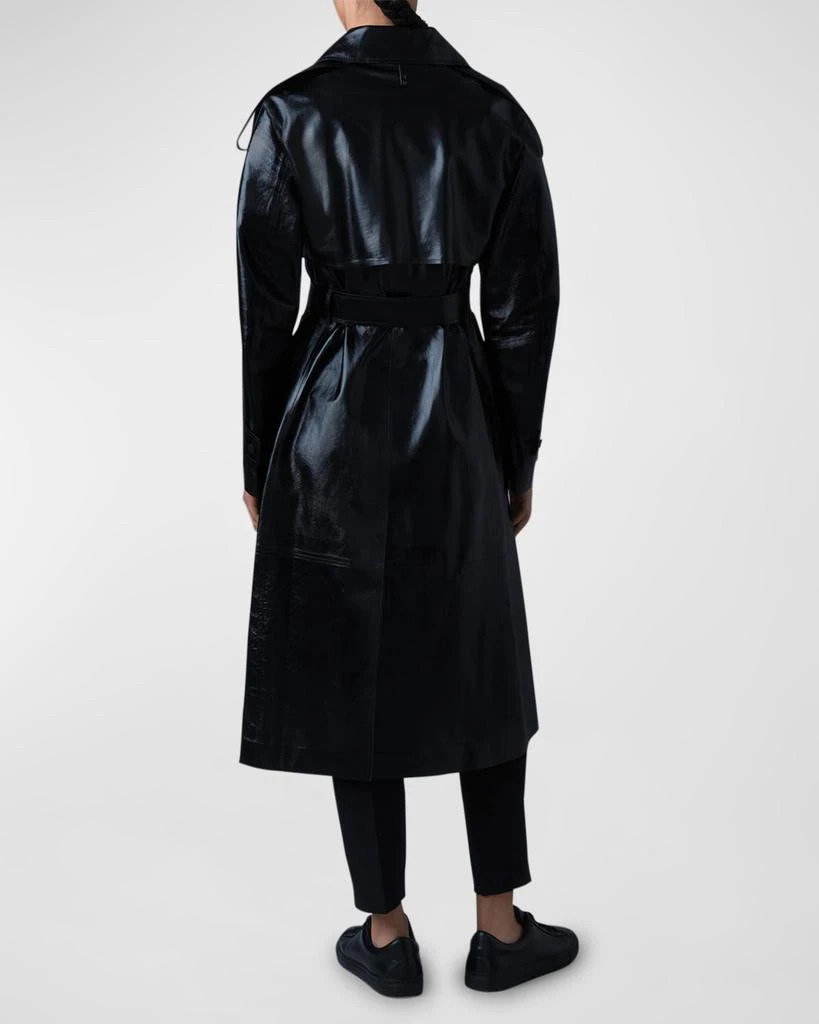 Mackage Carmela Belted Lambskin Leather Trench Coat 5