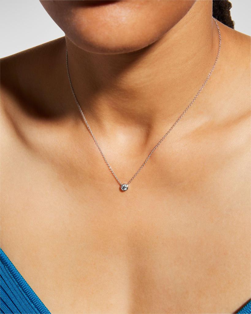 Memoire White Gold Solo Bezel Diamond Necklace, 18"L, 0.28-0.33tcw
