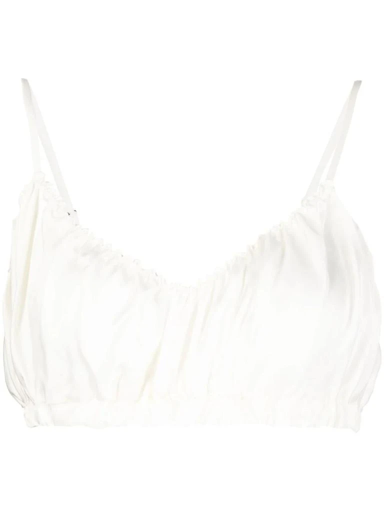 Determ; Collagen satin bralette top - women -  -  - White 1