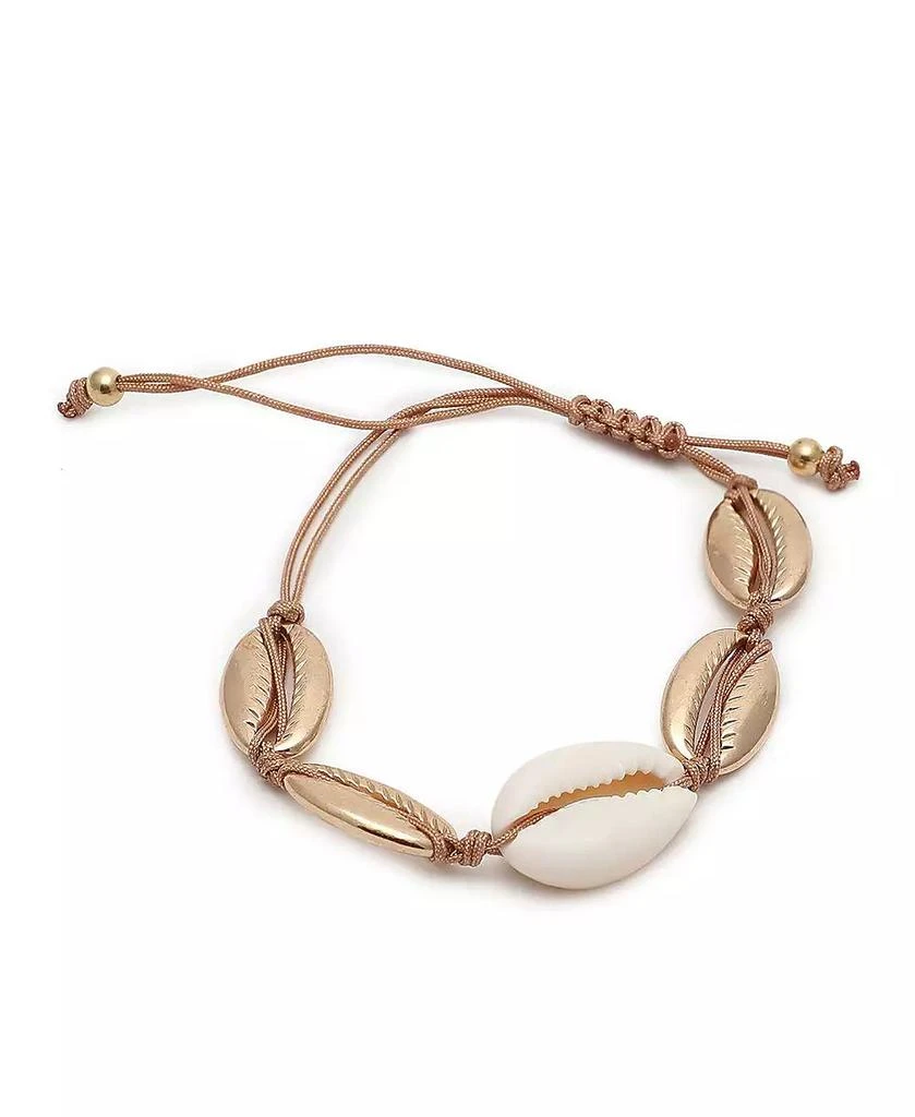 SOHI Women
s Gold  Metallic Shell Charm Bracelet