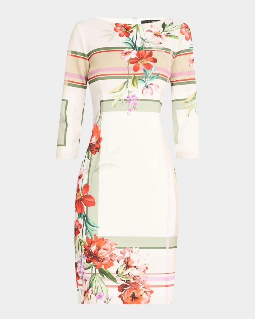 Teri Jon Geometric & Floral-Print Scuba Dress 1