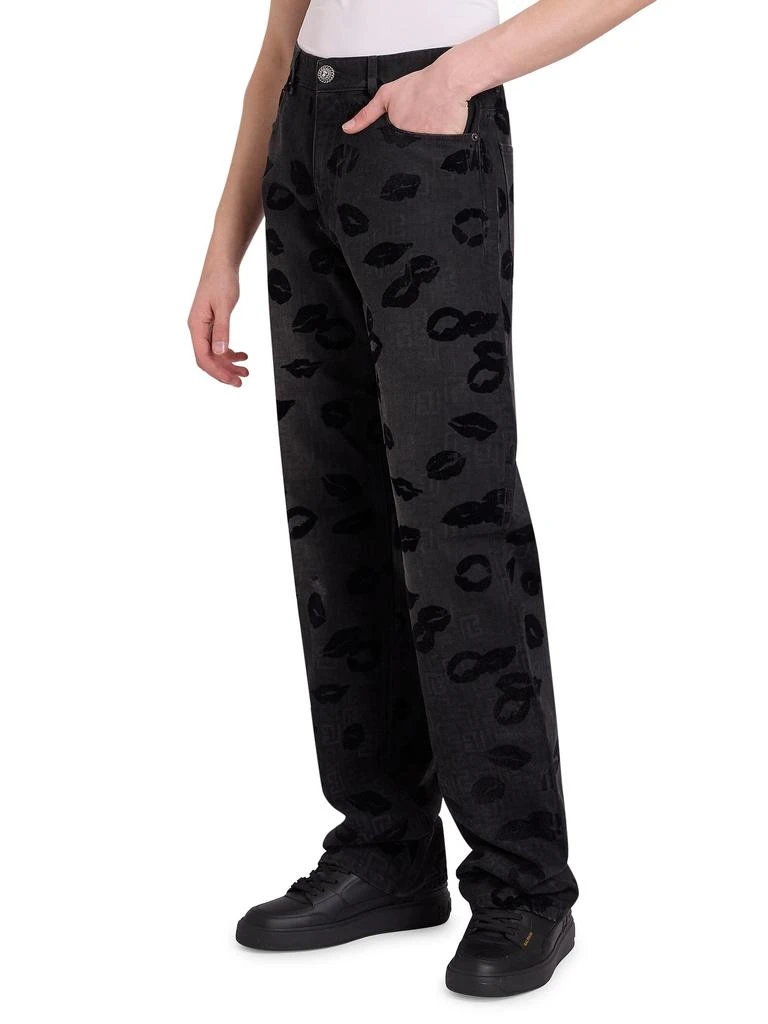 Balmain Monogram 
Flock Kiss Relaxed-Fit Jeans 3