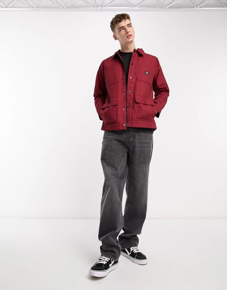 Vans Vans drill chore lined jacket in burgundy 3