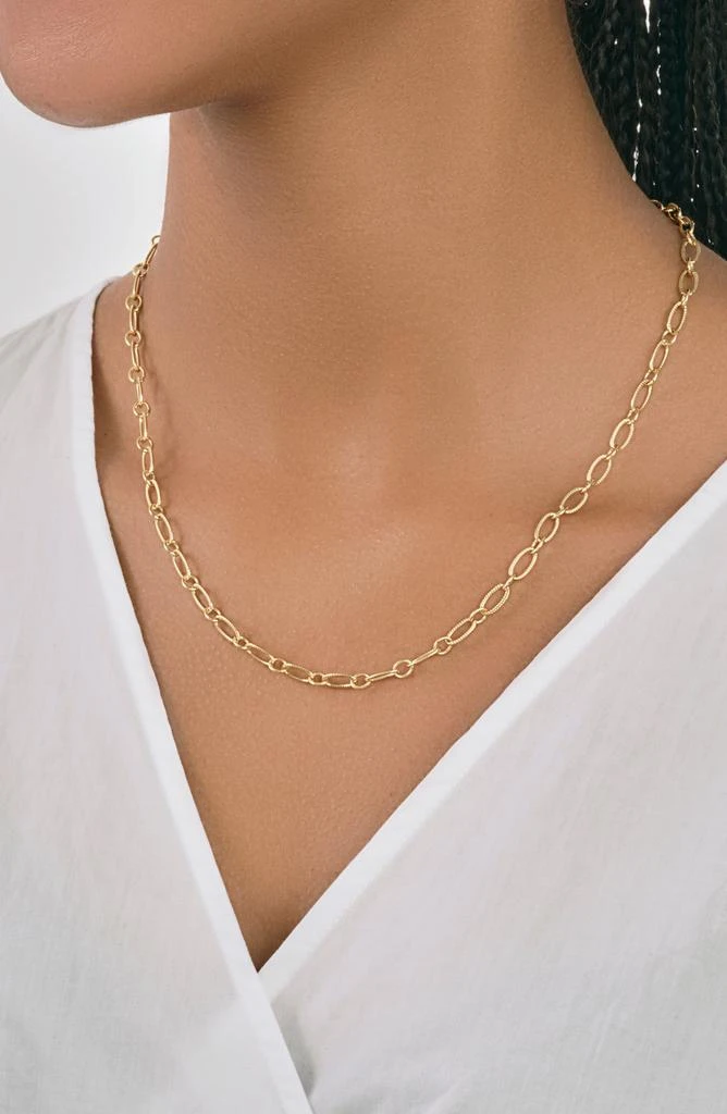 Sterling Forever Textured Oval Link Chain 3