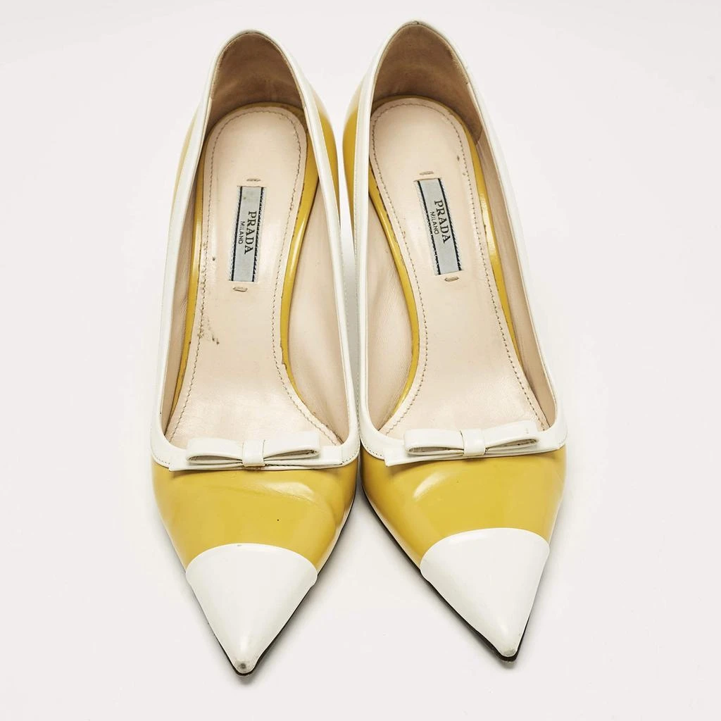 Prada Prada Two Tone Leather Bow Pointed Toe Pumps Size 39 3