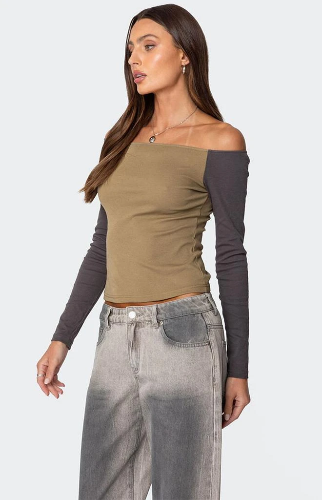 Edikted Contrast Off Shoulder Top 2