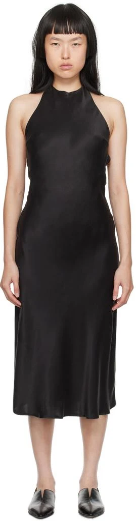 Silk Laundry Black Halter Midi Dress 1