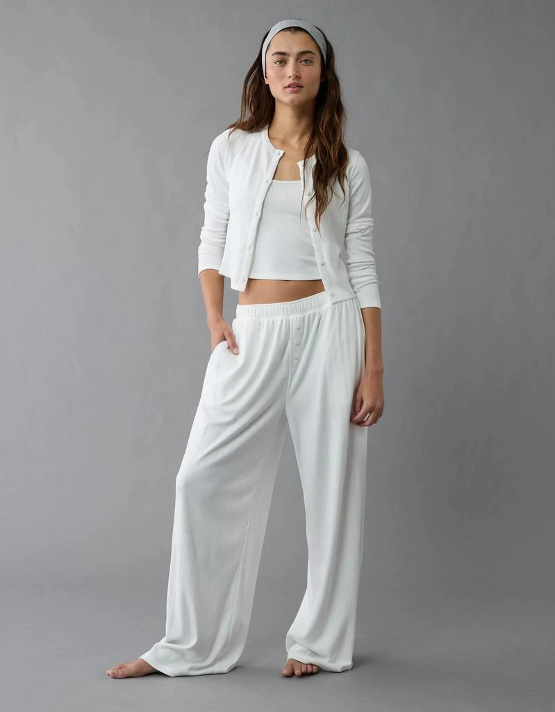 AE AE 3-Piece Pointelle Plush Cardigan Pajama Set 1