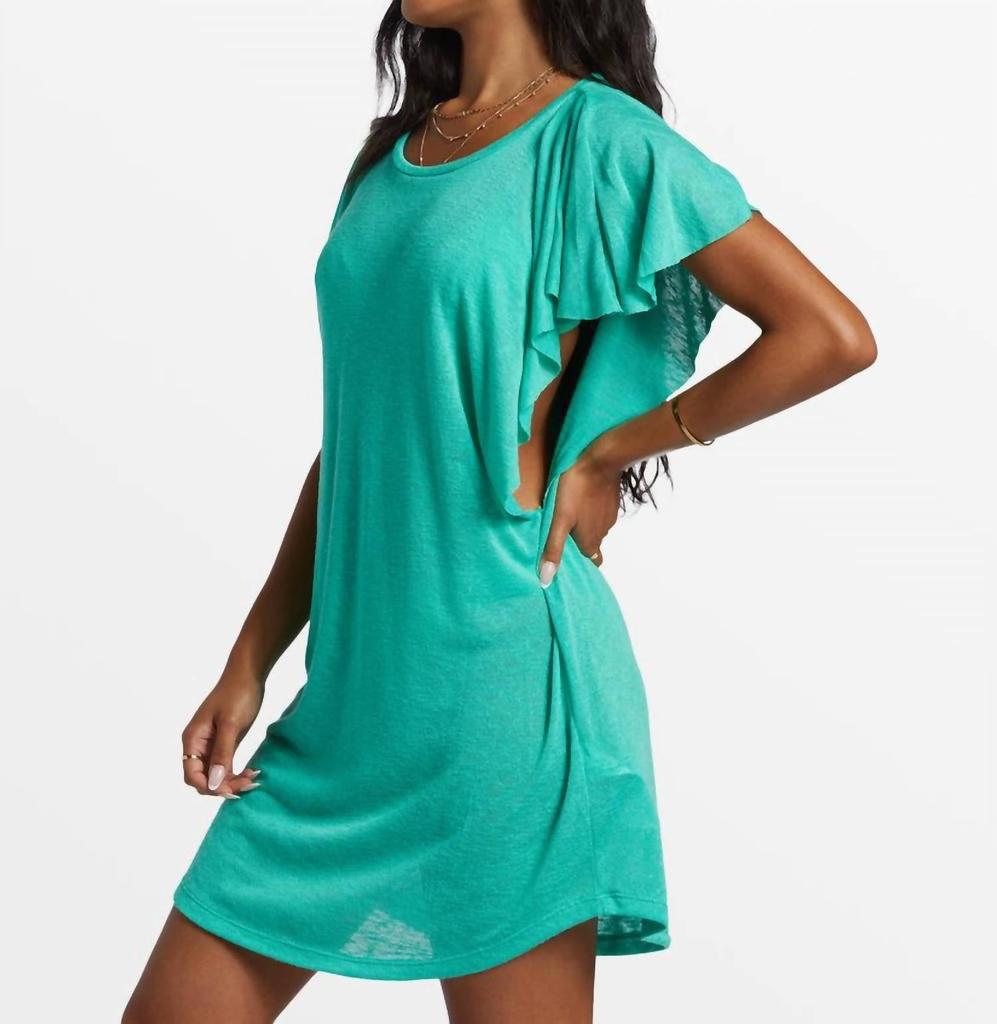 Billabong Out For Waves Cover Up Dress In Tropical Green