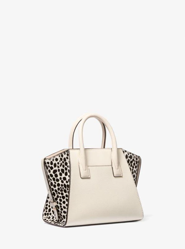 Michael Kors Avril Small Leather and Cheetah Print Calf Hair Satchel 3