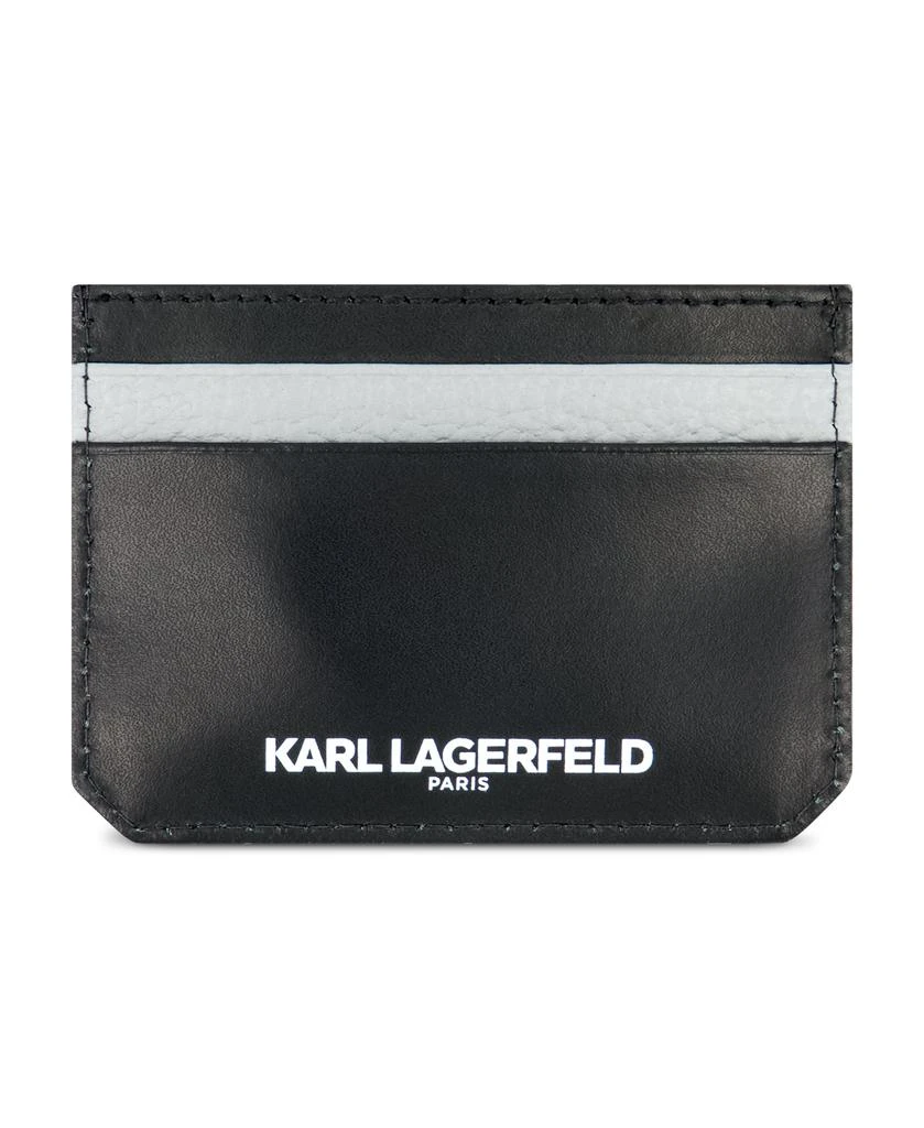 Karl Lagerfeld Paris LEATHER FLAT CARD CASE WITH NEW KARL HEAD PRINT 1