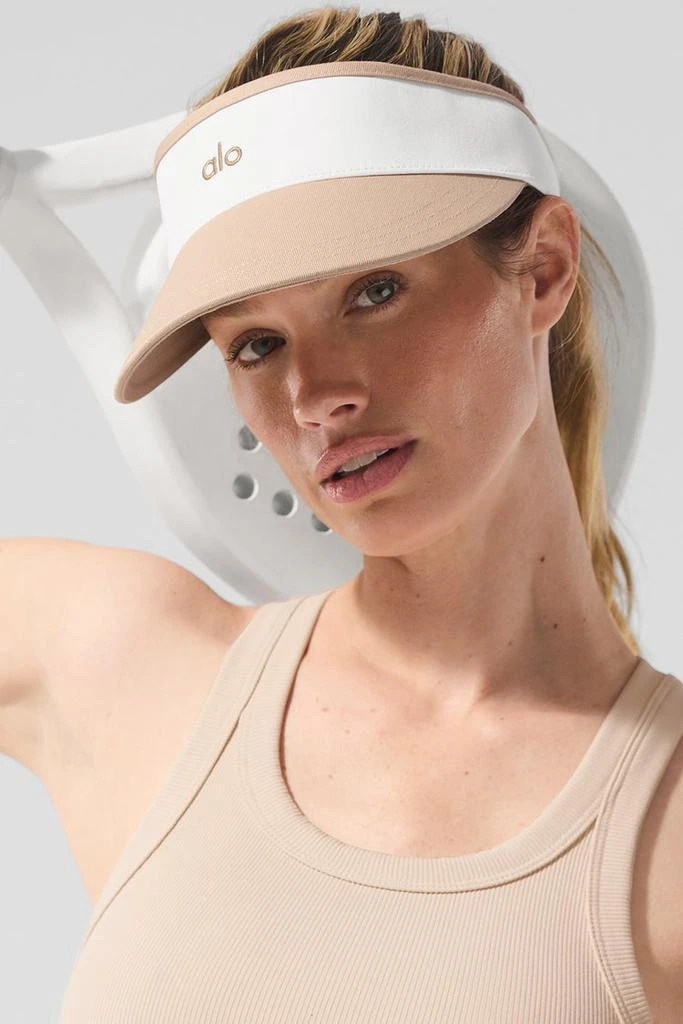 Alo Colorblock Visor - Macadamia/White 3
