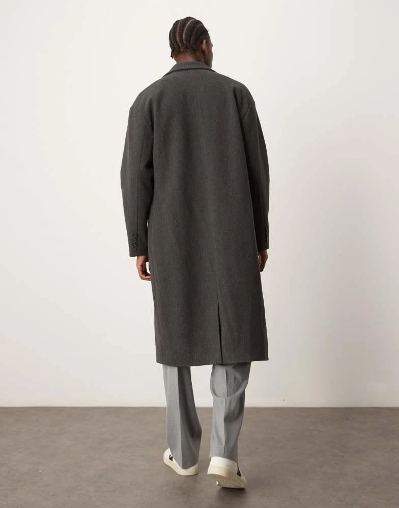 New Look New Look relaxed overcoat in dark grey 2