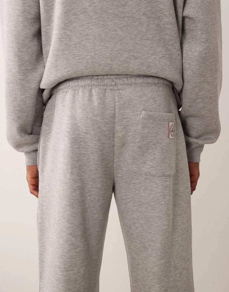 ASOS ASOS DESIGN co-ord straight fit jogger with woven label in grey marl 4