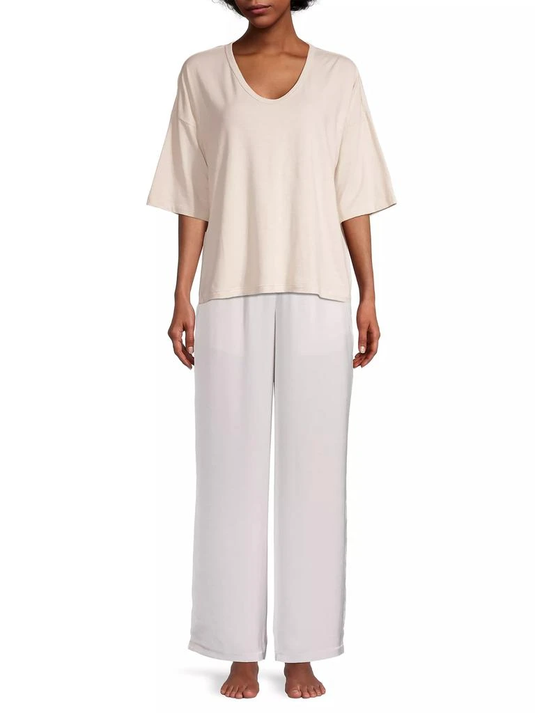 Barefoot Dreams Slub Jersey V-Neck Boxy T-Shirt 2