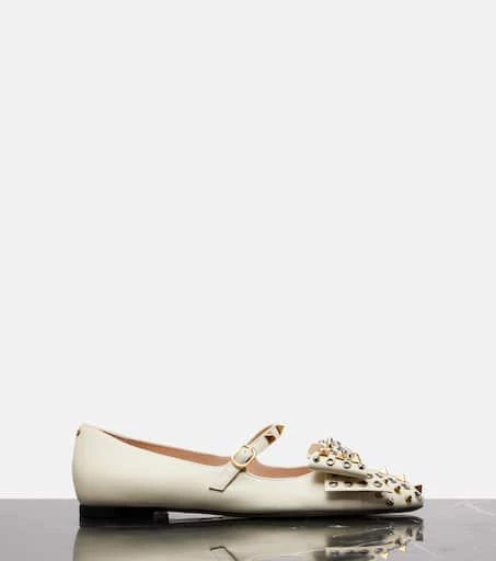 Valentino Bowow studded leather Mary Jane flats 4