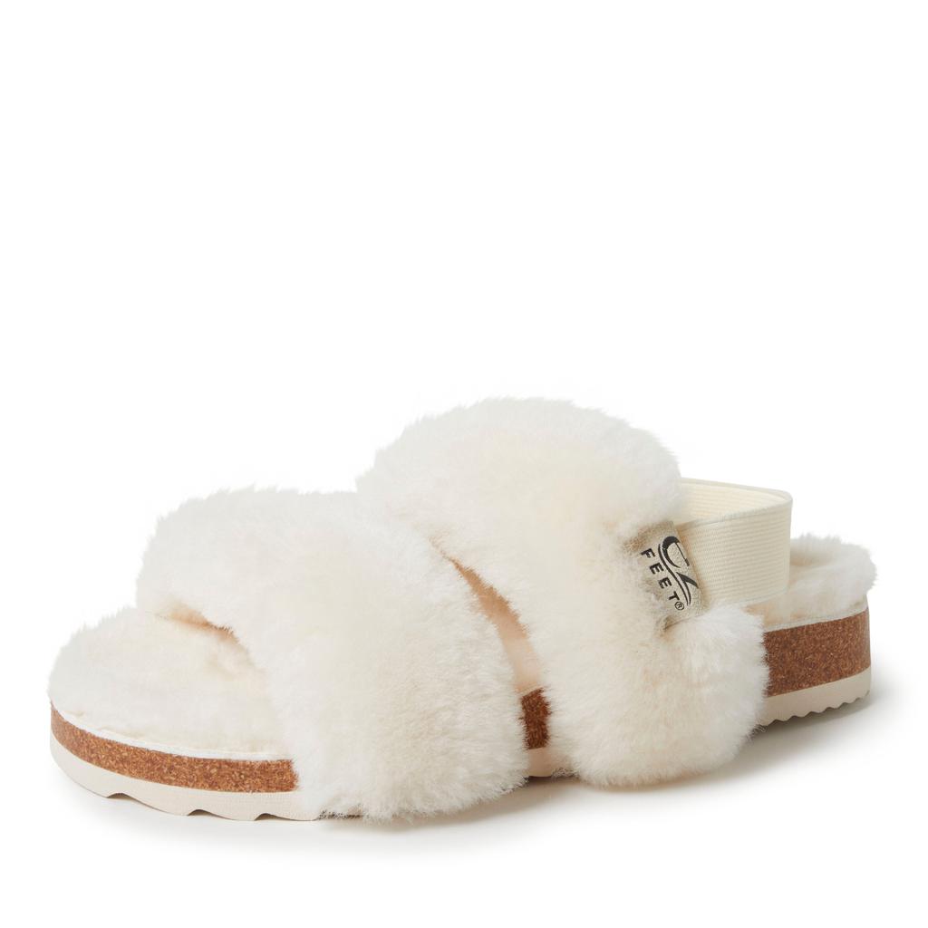 Dear Foams EZ Feet Women's Genuine Shearling Slingback Sandal