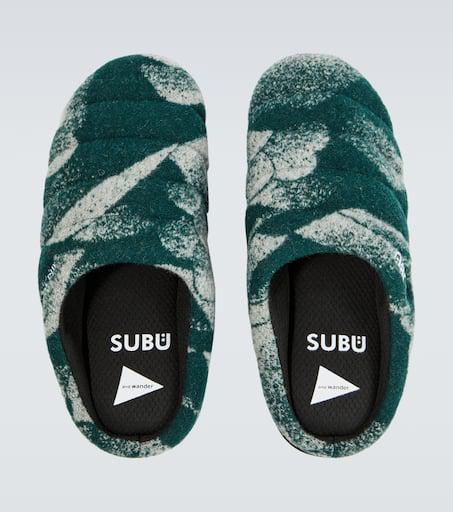 And Wander x Subu jacquard wool-blend slippers 2 - Sandals