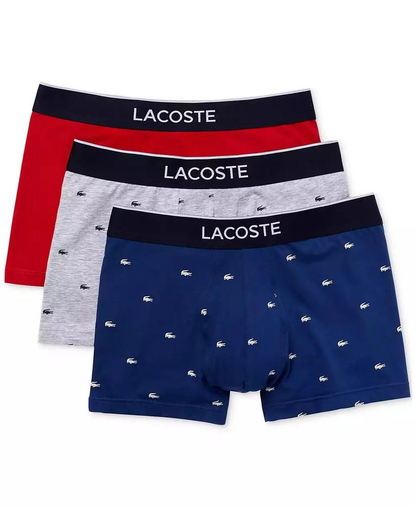 Lacoste Men's 3-Pack Lifestyle All Over Print Trunks 1