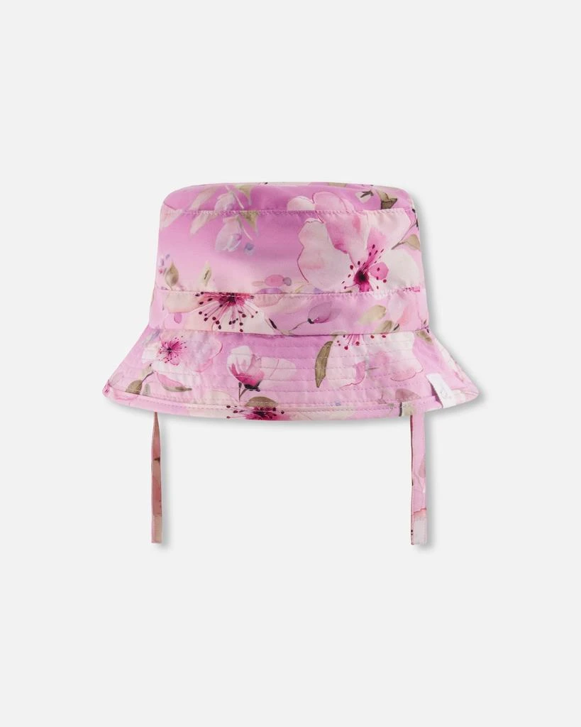 Deux par Deux Beach Hat Purple Flower Print