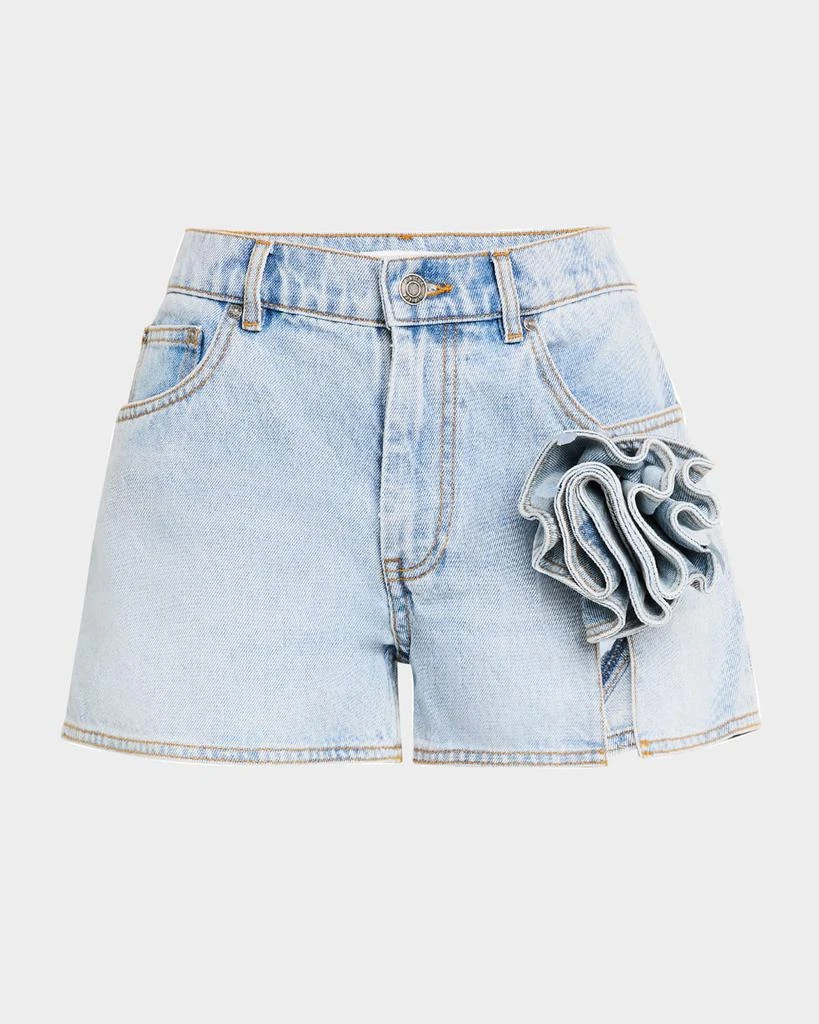 AREA Flower Slit Denim Shorts 1