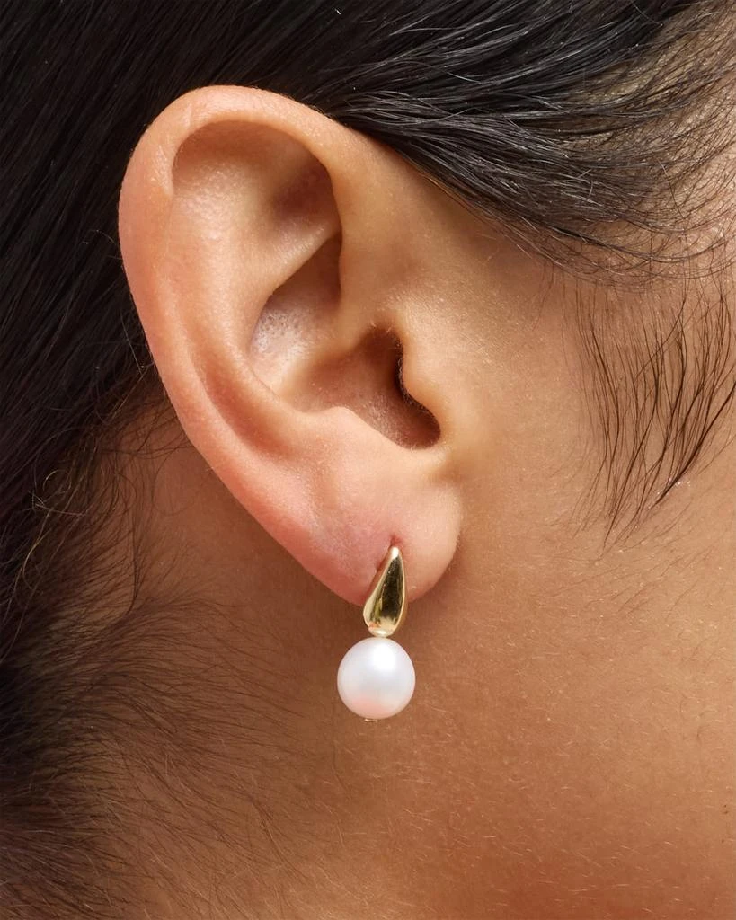 POPPY FINCH Oval Gold Drop Pearl Earrings 2
