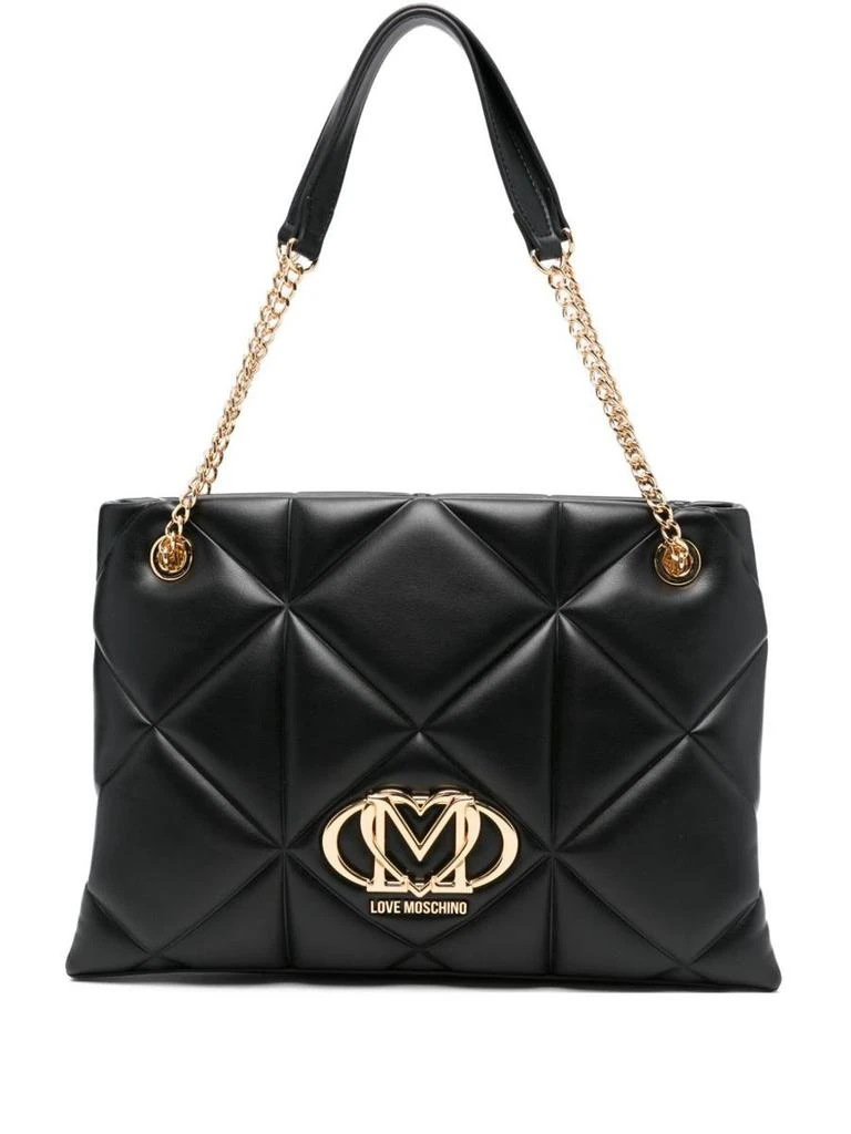 Shop Love Moschino Black Quilted Shoulder Bag on Sale at - Main Image
