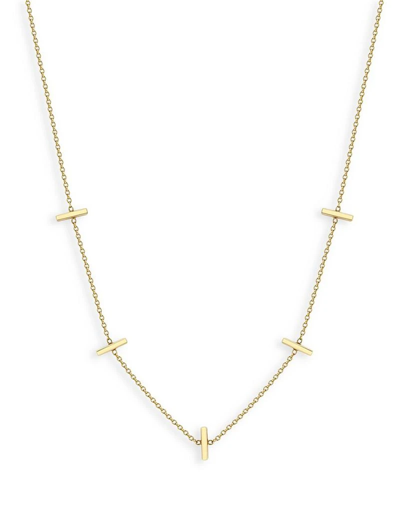 Zoe Chicco 14K Yellow Gold Bar Station Necklace, 16" 3