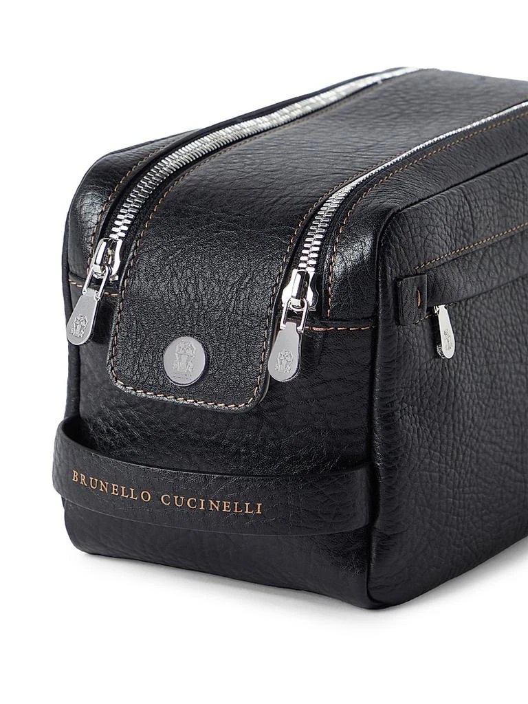 Brunello Cucinelli Grained Calfskin Beauty Case with Double Zipper 4