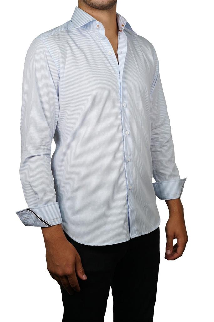 Zanella Tailored Fit Stripe Button-Up Shirt
