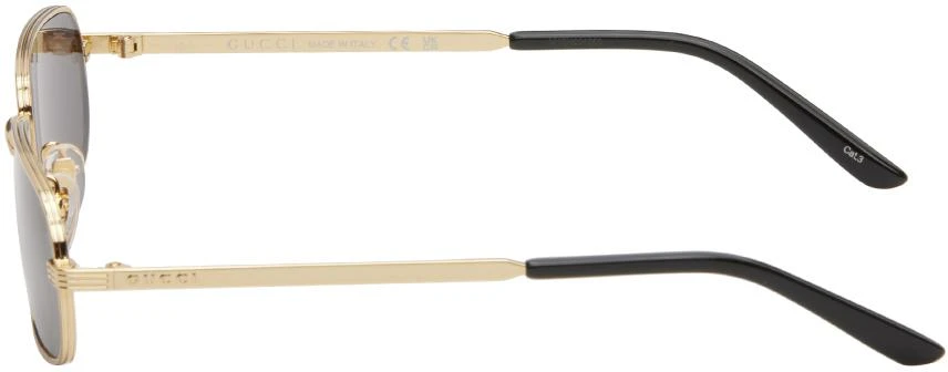 Gucci Gold Rectangular Frame Sunglasses 3