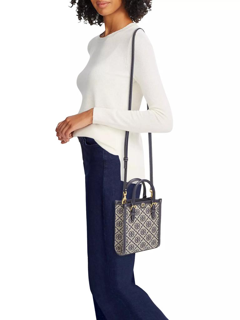 Tory Burch Mini T Monogram Jacquard Tote - Crossbody Bags