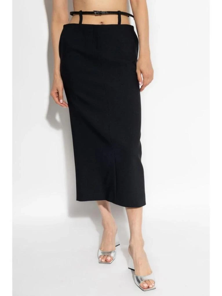The Attico Fitted Black Midi Skirt 2